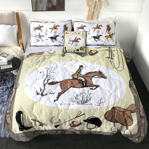 Image of 4 Pieces Horse Rider SWBD0673 Comforter Set