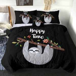 4 Pieces Happy Time Sloth SWBD0675 Comforter Set