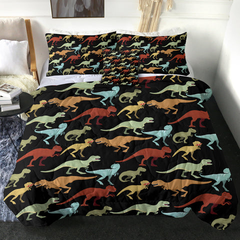 Image of 4 Pieces T-Rex Themed SWBD0676 Comforter Set
