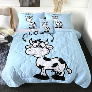 4 Pieces Cow SWBD0742 Comforter Set
