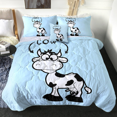 Image of 4 Pieces Cow SWBD0742 Comforter Set