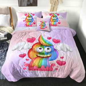 4 Pieces Rainbow Poop SWBD0749 Comforter Set