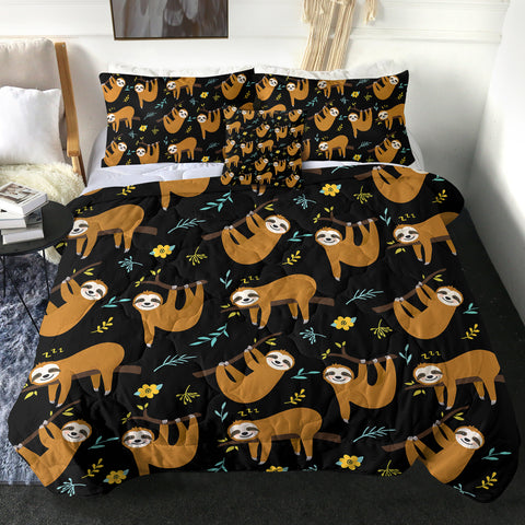 Image of 4 Pieces Sloths SWBD0754 Comforter Set