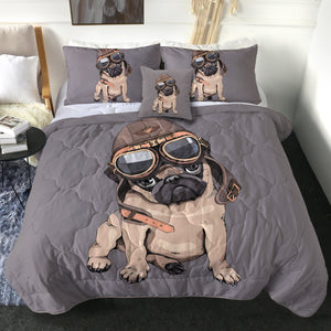 4 Pieces Tough Pug SWBD0755 Comforter Set