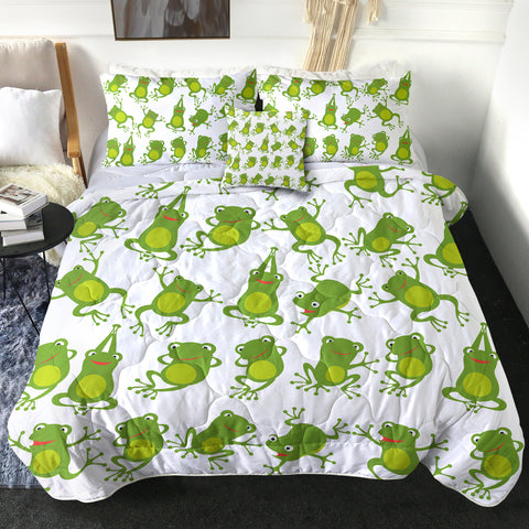 Image of 4 Pieces Frog Themed SWBD0757 Comforter Set