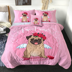 4 Pieces I Woof You SWBD0760 Comforter Set