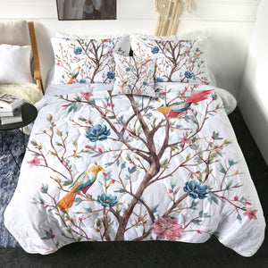 4 Pieces Birds On Branches SWBD0765 Comforter Set