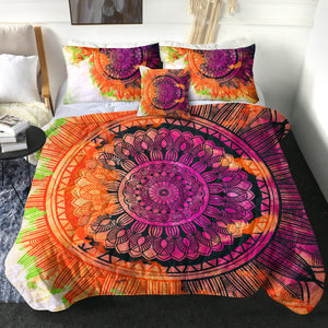 4 Pieces Colored Mandala SWBD0846 Comforter Set