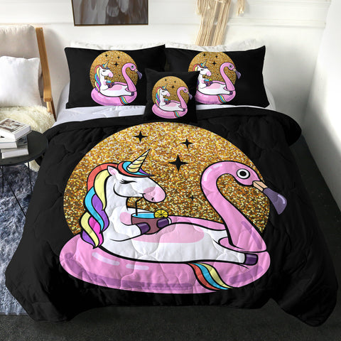 Image of 4 Pieces Luna Unicorn SWBD0851 Comforter Set