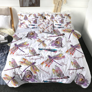 4 Pieces Dragonflies SWBD0857 Comforter Set