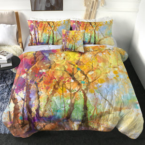 4 Pieces Fall Forest SWBD0858 Comforter Set