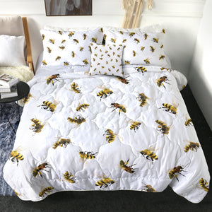 4 Pieces Bee Collection SWBD0860 Comforter Set