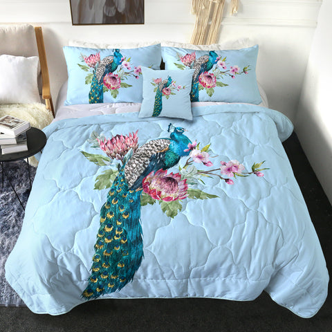 Image of 4 Pieces Peacock SWBD0861 Comforter Set