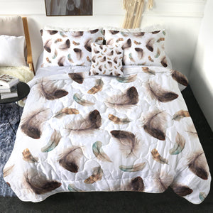 4 Pieces Feathers SWBD0862 Comforter Set