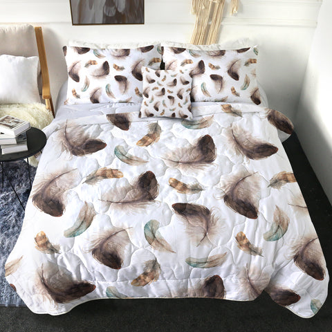 Image of 4 Pieces Feathers SWBD0862 Comforter Set