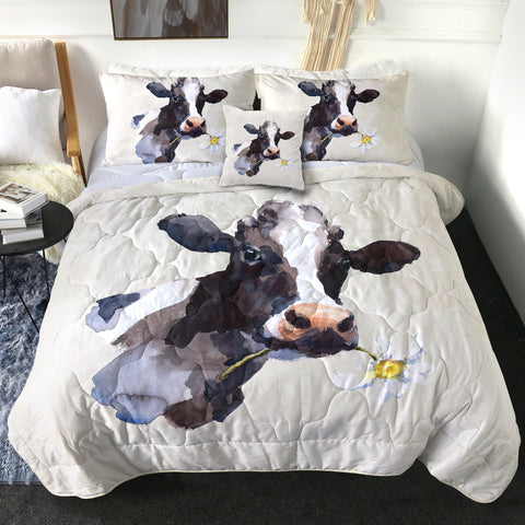 Image of 4 Pieces Milk Moo SWBD0866 Comforter Set