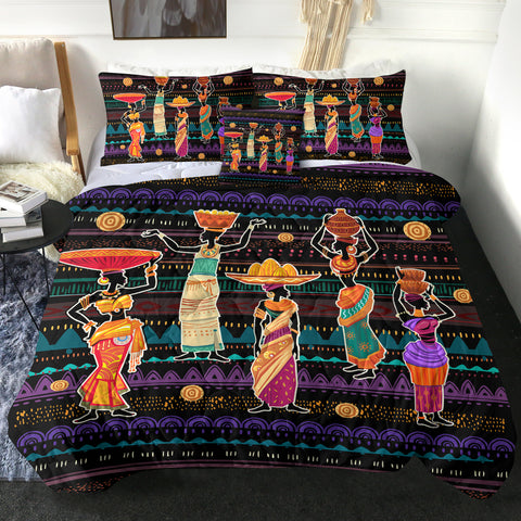 Image of 4 Pieces African Ladies SWBD0878 Comforter Set