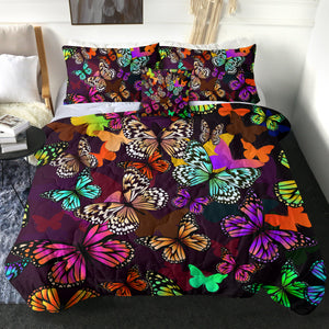 4 Pieces Trippy Butterflies SWBD0981 Comforter Set