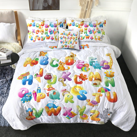 Image of 4 Pieces Kid Alphabet SWBD0983 Comforter Set