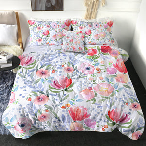 4 Pieces Lush Garden SWBD0990 Comforter Set