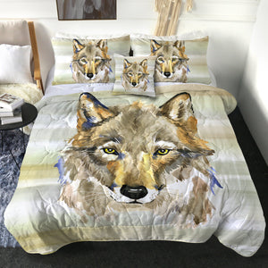 4 Pieces Wolf SWBD0992 Comforter Set