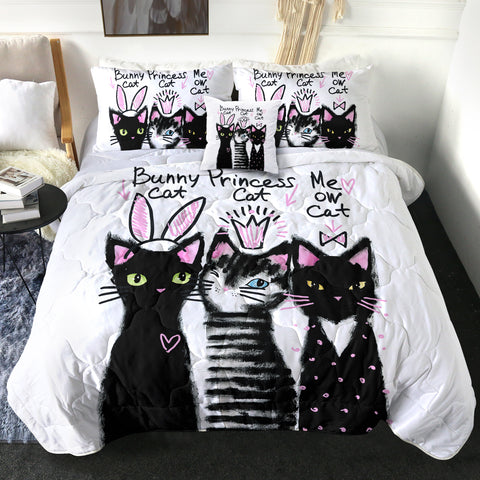 Image of 4 Pieces Kitties SWBD0993 Comforter Set