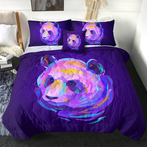 Image of 4 Pieces Neon Panda SWBD0995 Comforter Set