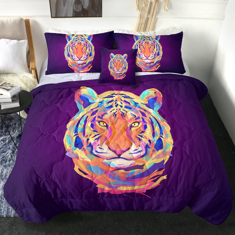 Image of 4 Pieces Neon Tiger SWBD0996 Comforter Set