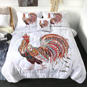 4 Pieces Rooster SWBD1000 Comforter Set