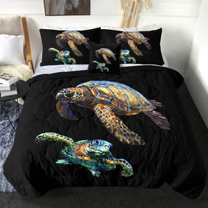 4 Pieces Turtles SWBD1001 Comforter Set