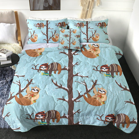 Image of 4 Pieces Cozy Sloth SWBD1004 Comforter Set