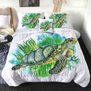 4 Pieces Turtle SWBD1100 Comforter Set