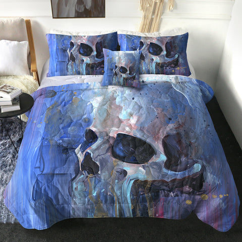 Image of 4 Pieces Melting Skull SWBD1110 Comforter Set