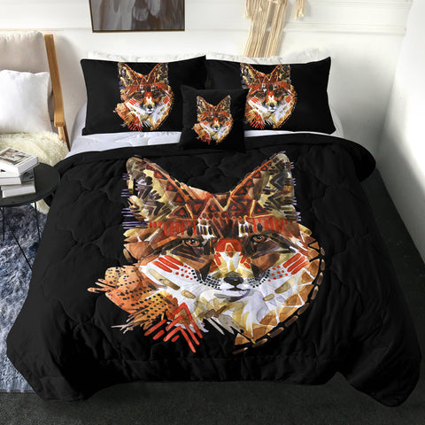 Image of 4 Pieces Tribal Fox SWBD1122 Comforter Set