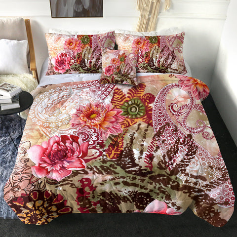 Image of 4 Pieces Exotic Garden SWBD1163 Comforter Set
