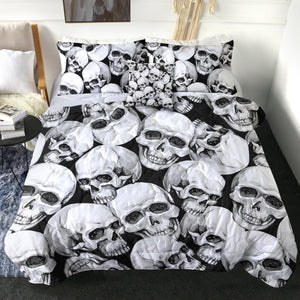 4 Pieces Skull Piles SWBD1166 Comforter Set