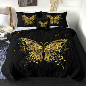 4 Pieces Glided Butterfly SWBD1170 Comforter Set