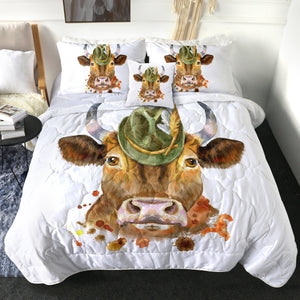 4 Pieces Cow SWBD1176 Comforter Set