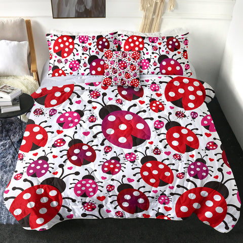 Image of 4 Pieces Bright Ladybugs SWBD1185 Comforter Set