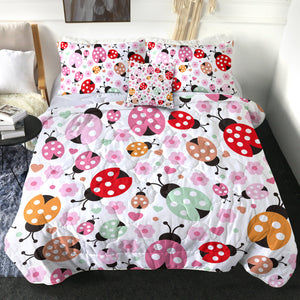 4 Pieces Ladybugs SWBD1187 Comforter Set