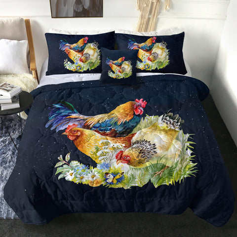 Image of 4 Pieces Chicken Garden SWBD1193 Comforter Set