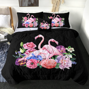 4 Pieces Flamingos SWBD1194 Comforter Set