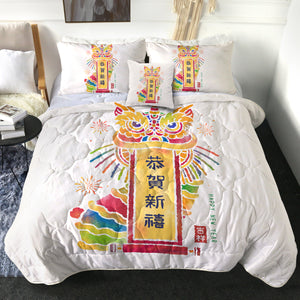 4 Pieces Lucky Kirin SWBD1196 Comforter Set