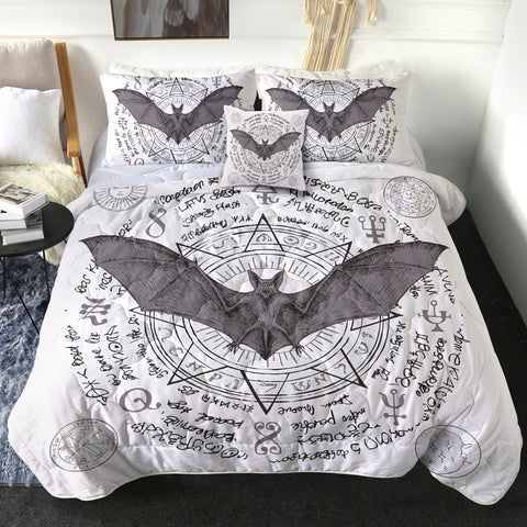 Image of 4 Pieces Satanic Bat SWBD1200 Comforter Set