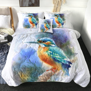 4 Pieces Blue Sparrow SWBD1293 Comforter Set