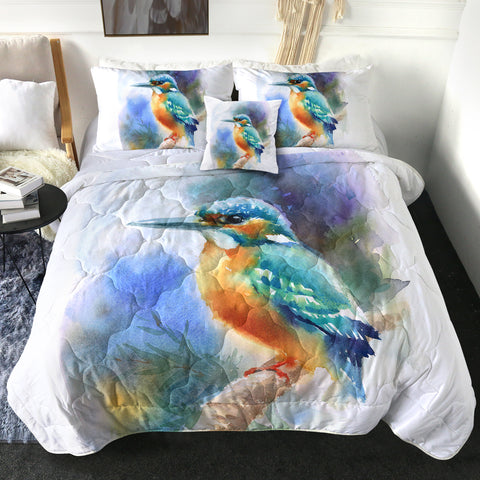 Image of 4 Pieces Blue Sparrow SWBD1293 Comforter Set