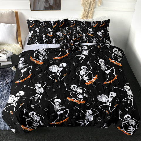 Image of 4 Pieces Skater Skelly SWBD1365 Comforter Set