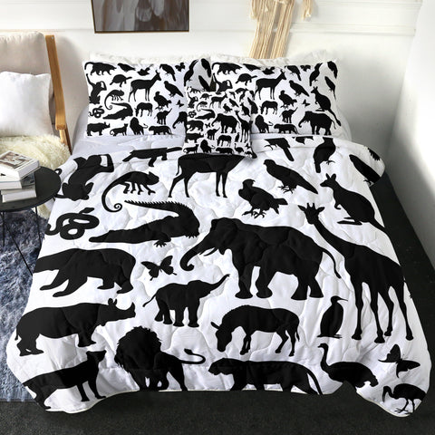 Image of 4 Pieces Animal Shadows SWBD1371 Comforter Set