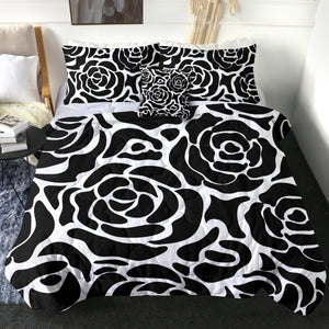 4 Pieces Rose Patterns SWBD1377 Comforter Set