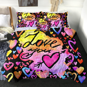 4 Pieces Love You SWBD1378 Comforter Set